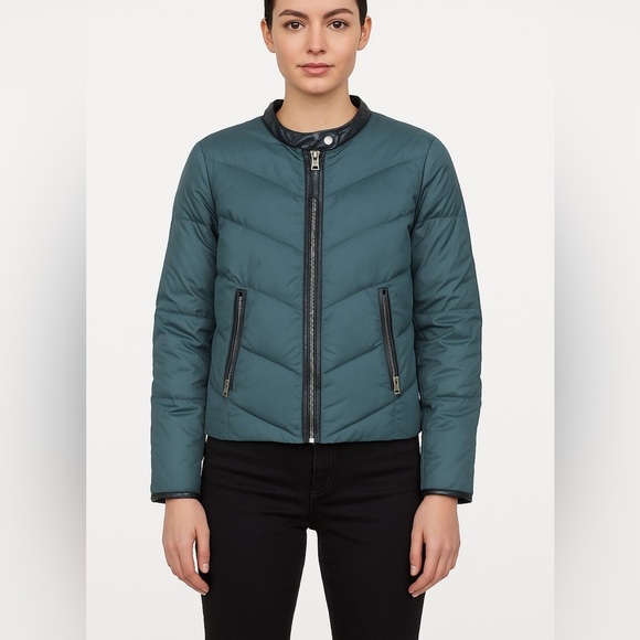 Michael Michael Kors Womens Green Down Filled Puffer Jacket Size Medium - Picture 2 of 7